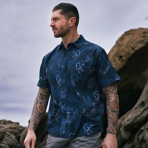 Howitzer Shirt Mens Medium Le Tiger  Blue Tactical Lightweight Button Up NEW - Picture 1 of 15